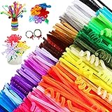 300 Pezzi Steli di Ciniglia Scovolini Colorati Scovolini Ciniglia per Bambini Pipe Cleaners Scuola Artigianato Fai da te Creativo DIY Creativo Natale Decorazione Regalo (Multicolore 6 mm x 30 cm)