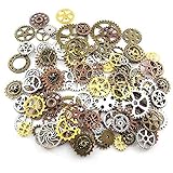 Floatdream 63~90 Pezzi Steampunk Gears, Vari Ingranaggi Steampunk Antichi, Vintage Metallo Steampunk, per l uso Nella Creazione di Gioielli di Abbigliamento(Colori Misti)