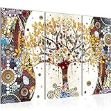 Runa Art Klimt Albero della Vita Quadri Soggiorno Grande Colorato Astratto Albero 120 x 80 cm 3 Pezzi Decorazione Murale 004631a