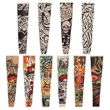 Naler 10pcs Tattoo Sleeve, Tatuaggi temporanei Manica Vestito Operato dalle Calze del Braccio per Uomo Donna