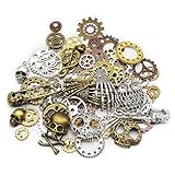 KiKiHong 80 Pcs Bronzo Vintage Ingranaggi Steampunk Fascino Assortiti Ingranaggi per l artigianato Fai-da-Te Creazione di Gioielli