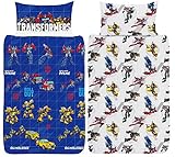 Transformers Copripiumino singolo | Autobots Roll Out Design con Optimus Prime e Bumblebee | Licenza ufficiale reversibile su entrambi i lati