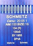 Schmetz, 10 aghi con testa rotonda per macchina da cucire, sistema 134 (R), Industria St. 100.