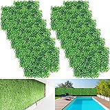 VEVOR 24 Pezzi Artificiale Pannello da Siepe di Bosso, 25,4 x 25,4 cm, Siepi Artificiali, Recinzione Artificiale Bosso, Edera Finta Effetto Realistico Decorazione Plastica Verde, Spessore da 4 cm