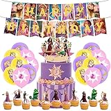 Decorazioni Festa Compleanno Rapunzel Palloncino Compleanno Rapunzel Principessa Topper per Torta di Compleanno Rapunzel Principe Festone Buon Compleanno Tangled Decorazioni Compleanno