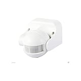 Electraline 58412 Sensore di Presenza di Movimento, Interruttore Crepuscolare e Timer IP44, Bianco