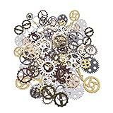 DBAILY 200g Assortiti Ingranaggi Ruote In Bronzo Ciondolo Assortiti Vintage Antique Steampunk Gears Charms Watch Cog Wheel Set Fascino Orologio Ruote Di Ingranaggi per Artigianato Fai Da Te Creazione