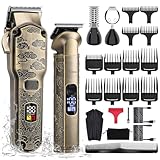 Hatteker Tagliacapelli Uomo Professionale Regolabarba Uomo Rasoio Elettrico Barba Macchinetta per Capelli Tagliabarba Trimmer Impermeabile Tagliapeli naso-corpo Taglio capelli Barbiere Kit