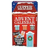 Cupper Calendario dell Avvento Biologico, Cofanetto Assortito di 12 Tè e Infusi Biologici e 100% Naturali, Filtri 100% Biodegradabili, Confezione da 24 Bustine