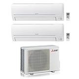 Climatizzatore Dual Split 12000 + 9000 Btu, Inverter, Classe A++/A+ MSZ-HR25 + HR35VF + MXZ-2HA50VF