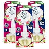 Glade Diffusore di Oli Essenziali Elettrico, Ricarica, Fragranza Relaxing Zen, Confezione da 3 Ricariche, 20 ml