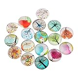 PH PandaHall 20PCS Cabochon Vetro Mezzo Rotondo per Gioielli Decorativi Scrapbooking Fai da Te, Colore Misto, 14x5mm