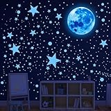 512 Pezzi Stelle Fluorescenti Adesive Soffitto Stelline Luminose per Cameretta Adesivi Murali Bambini Cameretta Stelle Luna Adesivi da Parete Fluorescenti Decorazione per Soggiorno Cameretta Bambino