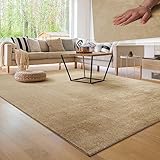 Tappeto per soggiorno Unicolore Lavabile Morbido pelo corto morbido, Dimensione:80x150 cm, Colore:Beige 2