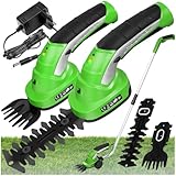 tectake® Forbici Tosasiepi 2 in 1 con Accessori, Ideale per Siepi e Prato, Barra Telescopica Regolabile, Batteria 7,2V, Blocco di Sicurezza, Tagliasiepi Telescopico - Verde