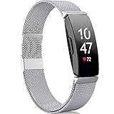 Faliogo Compatibile con Fitbit Inspire Cinturino/Fitbit Inspire 2 Cinturino/Fitbit HR Inspire Cinturino, Cinturino in Metallica in Acciaio Inox Compatibile per Fitbit Ace 2, Piccolo, Argento