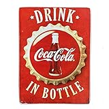 Kustom Art Calamita (magnete) Serie Coke Coca-Cola Stile Vintage per Frigorifero/Garage/Bar Stampa su Legno 10x6 cm