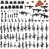 BloxBrix 88 pezzi Armi-Macchine-Pistole compatibili con le principali marche, minifigure-addons-Militarybase-toy-Soldiers-Police, WW2-Modern-Belt-maschera-gas-Decazioni per uomini dell esercito