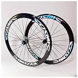 Set Di Ruote Per Bici Da Corsa 700C Lega Di Alluminio Ruote Anteriori E Posteriori Sgancio Rapido Cassetta 8-11 Velocità Altezza Cerchio 50mm Freno A V 20 Fori