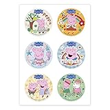 Dekora - 6 Mini dischi commestibili di Peppa Pig per cupcake, muffin o biscotti - 5,8 cm