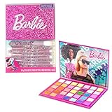 Townley Girl Barbie - Palette di ombretti da 35 pozzetti, colori brillanti e opachi, pigmentati misti, 8 pennelli per applicazione, non tossici 8+, perfetto per feste, pigiama party e rifacimento