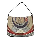 Gattinoni Borsa Hobo Medium Planetarium Classic Finiture in Pelle - da Donna - in Tela spalmata e stampata - Stampa Planetarium - Multi colore, Taglia Unica