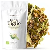 TIGLIO TISANA BIO 100g (50 Tazze) | Tè di Fiori di Tiglio 100% puro | Infuso Fiori di Tiglio REPLANTEA