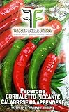 450 C.ca Semi Peperone Cornaletto Piccante Calabrese Da Appendere - Capsicum annuum In Confezione Originale Prodotto in Italia - Peperoni piccanti