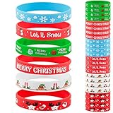 COLOFALLA 24 Pz Braccialetti Silicone Natale Braccialetti Bambina Bracciale Sport Gomma Decorazioni Natalizie Festa Compleanno Gadget Natale Regalo Festa a Tema Capodanno