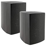 ChiliTec, coppia di altoparlanti da parete a 2 vie, per impianto stereo HiFi, home theatre, 40 Watt, 8 Ohm