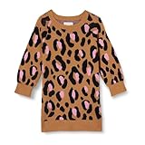 Amazon Essentials Abito in Maglia Raglan Bambine e Ragazze, Cammello Leopardata, 5 Anni