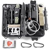 Graxury 14 in 1 Survival Kit Kit di Sopravvivenza Multiuso, Usato per Esterna First Aid Kit per Gli Sport all Aria Aperta, Campeggio, Alpinismo, Pietra Focaia/Coperta Termica/Fischio