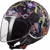 LS2, Casco Moto Jet SPHERE LUX BLOOM Matt Blue Pink, XL