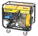 Pro-Lift-Montagetechnik Generatore di corrente diesel di emergenza, 5,5 kW, 230 V, avviamento elettrico 5500 W, raffreddato ad aria, generatore di corrente Eletro-Ststarter, generatore di corrente