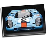 Porsche 917 Gulf Le Mans - Stampa su tela su tela, formato A1, 76,2 x 50,8 cm