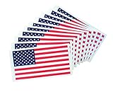 Adesivi con bandiera americana, impermeabili USA Patriotic Labels, autoadesivi, senza bolle, in vinile, 5,3 x 10,2 cm, confezione da 10 (bandiera americana)