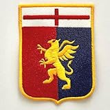 Toppa-Patch ricamata Termoadesiva Genoa (2 pz)- Dimension : L. 6 cm x H 8 cm -Made in Italy