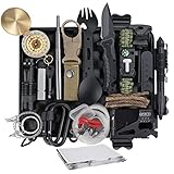 Kit Sopravvivenza Professionale 20 in 1, Kit Emergenza Sopravvivenza Guerra con Campeggio Accessori Survival Kit Perfetto per Campeggio Montagna Caccia, Avventura, Regali per Uomo Papà Lui Compleanno