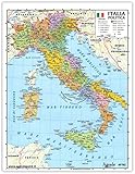 Agendepoint.it - Cartina Italia Geografica A3 Fisica Politica 30x42 Plastificata Lucida Per Uso Scolastico