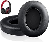 Link Dream Cuscinetti Auricolari Di Ricambio per Beats Studio 3 e Studio 2, Cuscinetti per Cuffie con Morbida Pelle Proteina/Memory Foam/Nastro Adesivo Forte (Nero)