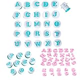 DKDDSSS 36PCS Stampini per Biscotti, Lettere per Pasta di Zucchero, Stampi per Pasta di Zucchero, Lettere Maiuscole e Numero Cake Alphabet Plunger Set, Stampini Alfabeto Cookie Stamp per Torta