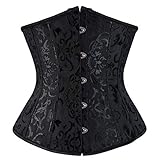 WLFFW Corsetto Sottoseno Gotico Corpetto Floreale Corset (EU(32-34) S, Nero)