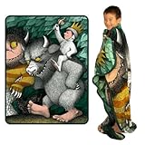 Franco Where The Wild Things are Kids Bedding - Copriletto super morbido in micro raschel, 116,8 x 152,4 cm, prodotto con licenza ufficiale