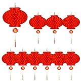 Lanterne Cinesi,Lanterna Rossa Decorazione,Lanterne Cinesi Rossi,Capodanno Cinese Decorazione,10PC Rossa Appendere Lanterne lanterne di Carta Rosse per Primavera Festival Matrimonio Decorazione