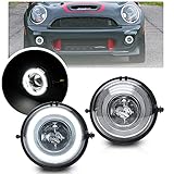 NSLUMO LED Fendinebbia DRL Luce di marcia diurna compatibile con Mini Cooper R55 R56 R57 R58 R59 R60 R61 LED Anello Aureola Luce di guida in funzione DLR E4 approvato 2PCS