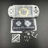 Cover di ricambio per console Sony PSP serie 2000 2001 2002 2003 2004 con set di pulsanti (trasparente)