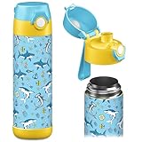 Jarlson® Borraccia Bambini Acciaio Inox MALI, Bottiglia Termica, Senza BPA, Bottiglia Acqua, Termos, Thermos