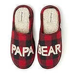 Dearfoams Pantofole da uomo Papa Bear, Plaid di bufalo., Medium