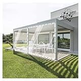 CYTZS Tenda a Pergola per Esterni Telone in Pvc Impermeabile con Occhielli Antiruggine per Uso Intensivo Telone Trasparente, per Portico, Gazebo, Personalizzabile(6 x6 /1.8x1.8m)