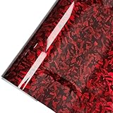 CompraFun Pellicola Carbonio Forgiato, Pellicola Adesiva per Auto in Vinile, Pellicola Wrapping Adesivi Auto Senza Bolle D aria, Wrapping Pellicola per Decorare Auto/Moto/Bici(Rosso Lucido, 30x150CM)